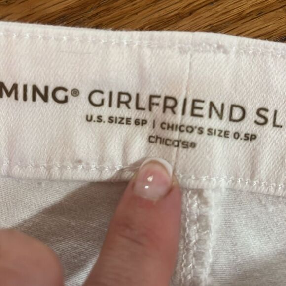 Chico's White So Slimming Girlfriend Slim Ankle Jeans - Picture 4 of 5
